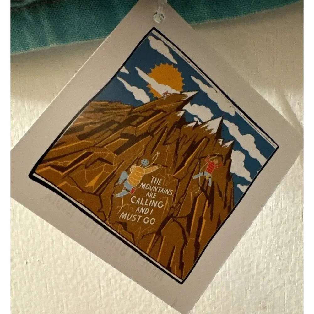 Primitives by Kathy Tea Towel Mountains Are Calling And I Must Go 28 x 28 India